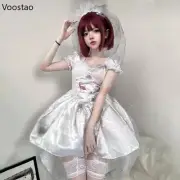 Lolita Dress Women Halloween Anime Cosplay Costumes Ghost Bride Vampire Party