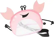 Mesh Beach Bag Crab Beach Bag for Sand Cute Collecting Treasures Polyester Mesh + Oxford Cloth Pink