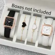 Conjunto de reloj de pulsera de lujo para mujer, relojes de pulsera de cuarzo