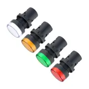 4 Pcs Indicator Light Industrial Indicator Light Green Red Yellow White 7/8-Inch