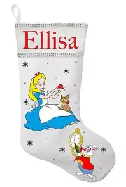 Alice in Wonderland Christmas Stocking, Personalized Alice in Wonderland Gift