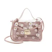 2Pcs Fashion Transparent Daisy Pattern Shoulder Bag Women Girls Retro Handbag Messenger Top Handle Bag Small Bags Crossbody Bags