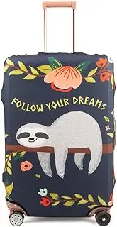 [Madifennina] Spandex Travel Luggage Protector Suitcase Cover Fit 23-32 Inch Luggage, sloth, L(26"-28" luggage)