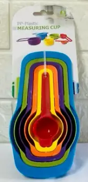 6X Measuring Spoons Cup Kitchen Tool Stackable Rainbow Colors