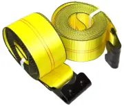 2pcs 4" x 30 Feet Heavy Duty Winch Strap 5400lbs End Flat Hook Cargo Strap Set