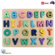 Alphabet ABC Numbers Puzzles Wooden Board Educational Toy Kids Early Learning