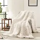 L'AGRATY Chunky Knit Blanket Throw,Soft Chenille Yarn Throw Blanket 60x80，