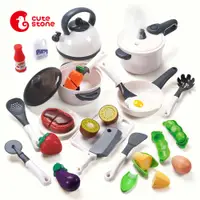 在飛比找PChome24h購物優惠-【CuteStone】兒童趣味噴霧鍋具與切切樂組合玩具