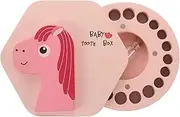 SHOWERORO Wooden Tooth Keepsake Box for Adorable Tooth Collection Box for Preserving Childhood Memories Shower and Birthday present for Boys