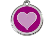 Purple Heart Dog Cat Pet ID Tag Charm Personalized Red Dingo Lifetime Guarantee