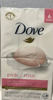 Dove Pink Rosa Beauty Bar Soap w/Deep Moisture Pack of 6 Bars 3.75oz Each