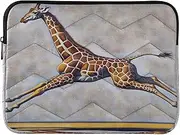 Dynamic Giraffe Beige Laptop Briefcase, Laptop Case 16 Inch Shockproof Protective Computer Carrying Cover, 15.6 Inch Computer Bag