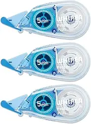 Plus WH-815-3P Correction Tape, White Petite, 0.2 inches (5 mm), Blue, Pack of 3 49-245