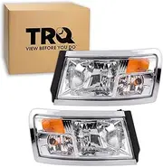 TRQ Driver & Passenger Side Headlight Assembly Set Headlights Driver & Passenger Side Compatible with 2008-2010 Dodge Dakota 2011 Ram CH2518128 CH2519128