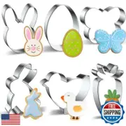 Easter Cookie Cutters Large Set of 6 - Egg, Chick, Carrot, Rabbit, Bunny Face