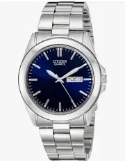 Citizen Men's Day & Date Blue Dial Quartz Watch BF0580-57L NEW