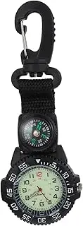 [WOFASHPURET] Sports Pocket Watch Pendant Belt Watches Carabiner Digital Compass Watch Powered Fob Digital Clip Watch Stopwatch Retro Silver Pocket Watch Wallet Pocket Watch Stand Black Glass