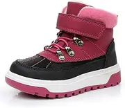 [Ahannie] Kids Boys Girls Ankle Boots Water-Resistant Strap Fall Winter Boots (Toddler/Little Kid)