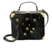 Sam Edelman women Carressa hardshell crossbody bag faux fur black