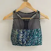 [vince camuto] high neck mesh racerback bikini top blue multi L