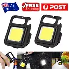 1/2pc Mini Led Keychain Light Cob Flashlight Small Rechargeable Torch 400 Lumins