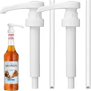 Pack of 2 Soap Dispenser Pump Head, Dosing Pump for Drinks, Syrup Dispenser, Reusable, Soap Dispenser Attachment for Bottles, Pump Dispenser Set, Replacement Pump for Monin Pump, Compatible Monin