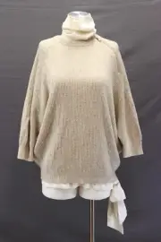NWT$4295 Brunello Cucinelli Cashmere-Silk Sequin Zip Shell Lined Crewneck M A181