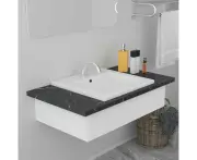 Ceramic White Chic Wash Basin Contemporary Design with Overflow Clean