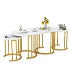 Nesting Coffee Table Set of 3 Stacking Side Table Oval Coffee Table W/ End Table