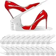 METOY Shoe Slots Organizer 20 Pack - Shoe Stackers for a Pair Of Shoes, shoe storage Shoe Space Savers 50%, 4 Levels Adjustable Thickening Double Layer shoe Holders shoe organizer for closet (White)