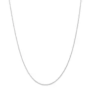 Real 14kt White Gold 1mm Parisian Wheat Chain; 18 inch