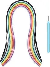 uxcell Paper Quilling Kit, 15.4 Inch 5mm 24 Colors Paper Quilling Strips with Blue Pen for Beginners DIY Hand Crafts Teaching Tools Flower Decoration(Multi-Colored, Pack of 120)