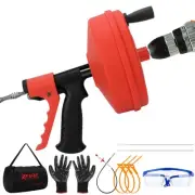 【2025 New】45 FT Double Mode Drain Snake Tools, 10-in-1 Drain Auger for Sink a...