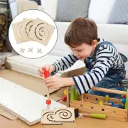 3 Sets Board Doodle Puzzle Wood Chips Creative DIY Toy Hanging Decoration