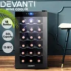 Devanti 18 Bottle Wine Cooler Thermoelectric Fridge UV Glass Adjustable Temp