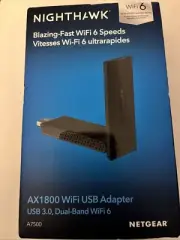 NETGEAR NIGHTHAWK AX1800 WI FI 6 USB 3.0 ADAPTER- A7500 BLACK NEW SEALED BOX