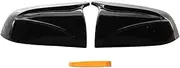 Side Mirror Cover Caps Horn Style Gloss Black Mirror Housing Repla Ent for Tesla Model 3 2017-2021, 109229001D, 109229201D, 109229000D, 109229200D, 1 Pair Black