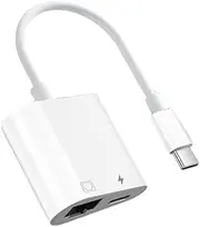 Aswalling Type C to RJ45 LAN Adapter USB C to RJ45 LAN Adapter 100Mbps Network Card Hub with Type C Charging for TV Box PC Laptop Phone Connect Ethernet