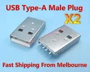 2x USB Type-A Male Plug Connector For USB Flash Drive U-Disk Computer Repair C