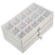 Jewelry Organizer Box Storage Case 45 Grid Jewelry Holder with Clear Lid Rings