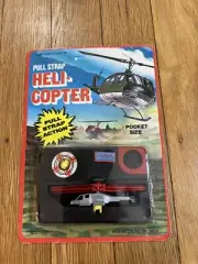 Vtg 1988 Tyco Sega Pocket Power Thunder Blade Helicopter Knock off Pull Strap