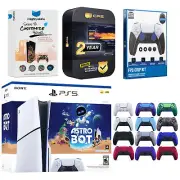 Sony PS5 Disc Astro Bot Bundle + Extra Controller, Grip Kit + 2 Year Warranty