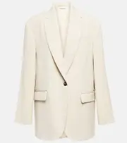 [Brunello Cucinelli] Brunello Cucinelli Single-breasted wool-blend blazer AU 16 white