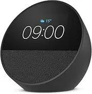 Amazon Echo Spot (2024 release) | Smart alarm clock with vibrant sound + Alexa, Black