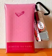 Kimetsu no yaiba Nezuko Kamado Anime Pink card case holder with keychain