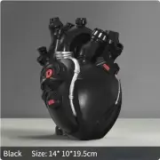 Cyberpunk Heart Vase Technology Resin Flower Container Pots Body Sculpture A