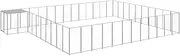 Silver Steel Dog Kennel 37.51 m² with Water-Resistant Roof, Secure Locking Door, 770 x 550 x 110 cm, Durable Outdoor Pet Enclosure for Large Animals, All-Weather Protection, Easy Assembly Required