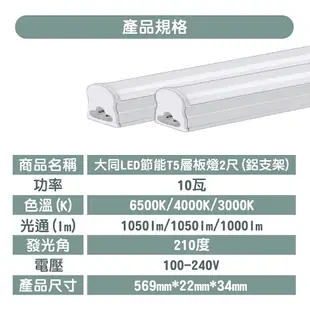 大同 LED T5 支架燈 3孔 串接燈 1尺~4尺 6W/10W/15W/20W 鋁支架 全電壓〖永光照明〗 TATUNG-T5LED%