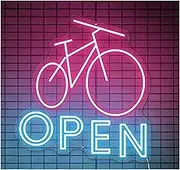Sign Lamp Bike Open Neon Sign for Shop Opening Wall Decor 49X46cm(C)