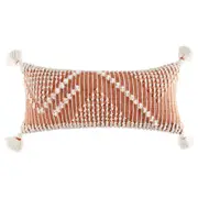 Kas Australia Zigi Filled Cushion w/ Tassle Home Decor Rectangle 35x80cm Clay
